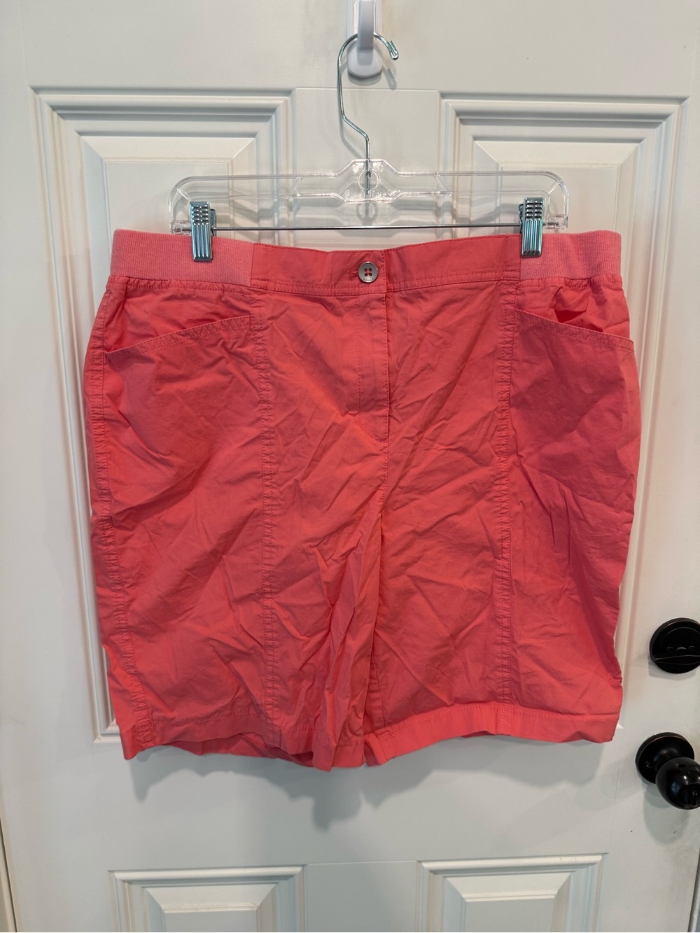Chico's Coral Pink Pull-On Bermuda Shorts